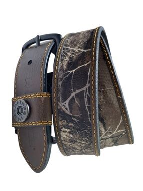 REALTREE Men's Comfort Stretch Stitched Belt Camouflage 2XL Brown Leather COMO